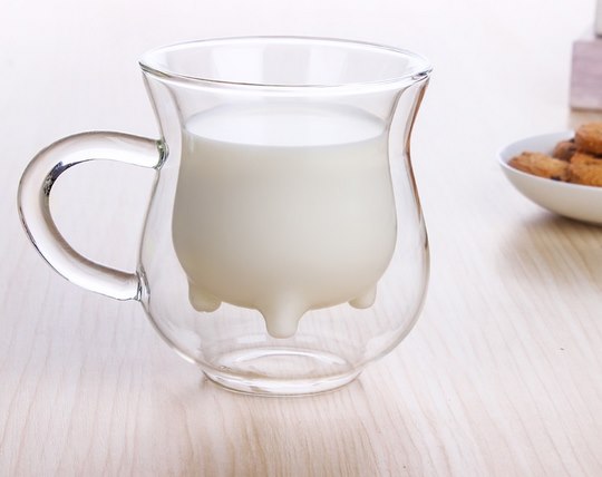 لیوان شیر دو جداره گاو